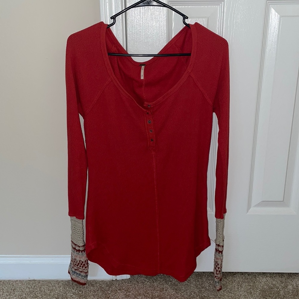 Free People Henley Long Sleeve Top NWOT